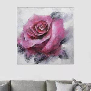 Pittura floreale, rosa evanescente 100 x 100 cm