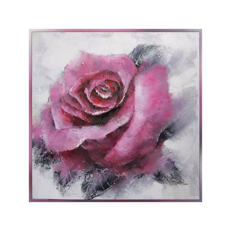 Pittura floreale, rosa evanescente 100 x 100 cm
