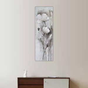 Fiore di campo bianco, pittura 50 x 150 cm