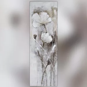 Fiore di campo bianco, pittura 50 x 150 cm