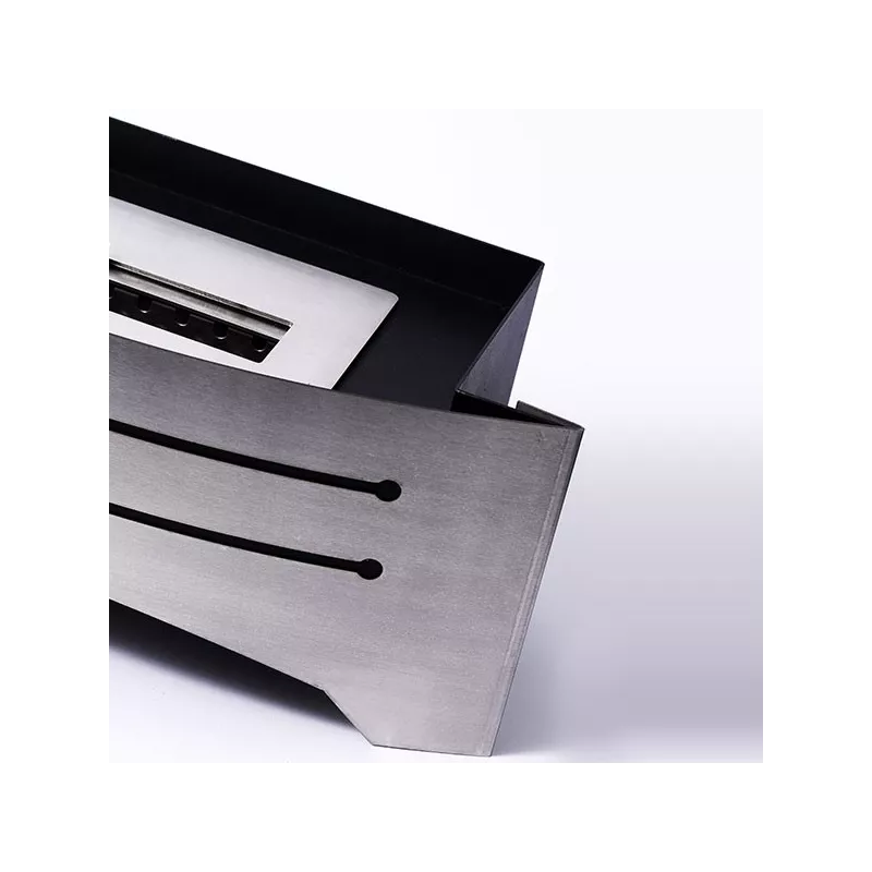 Stufa decorativa senza legno Razor, caminetto a pavimento Colore Acciaio inox spazzolato