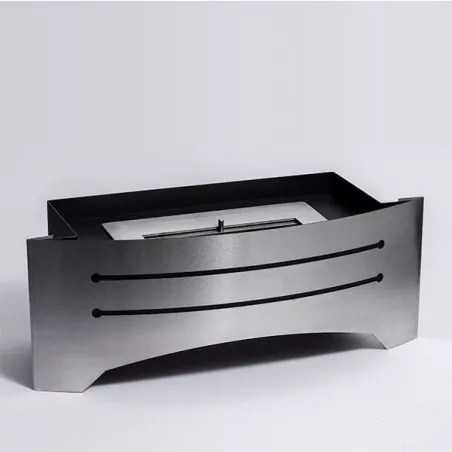 Stufa decorativa senza legno Razor, caminetto a pavimento Colore Acciaio inox spazzolato