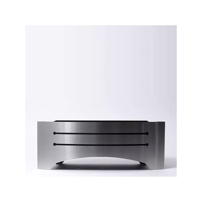 Stufa decorativa senza legno Razor, caminetto a pavimento Colore Acciaio inox spazzolato