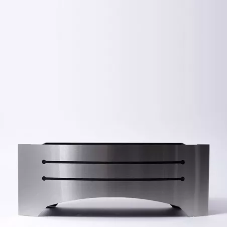 Stufa decorativa senza legno Razor, caminetto a pavimento Colore Acciaio inox spazzolato
