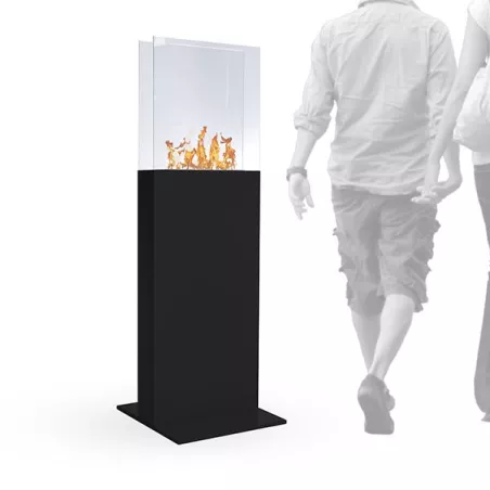 Caminetto a etanolo a torre, 45 x 45 x 135 cm Colore Nero