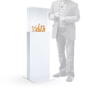 Caminetto a etanolo a torre, 45 x 45 x 135 cm