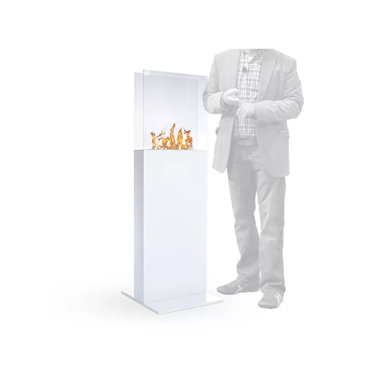 Caminetto a etanolo a torre, 45 x 45 x 135 cm Colore Bianco