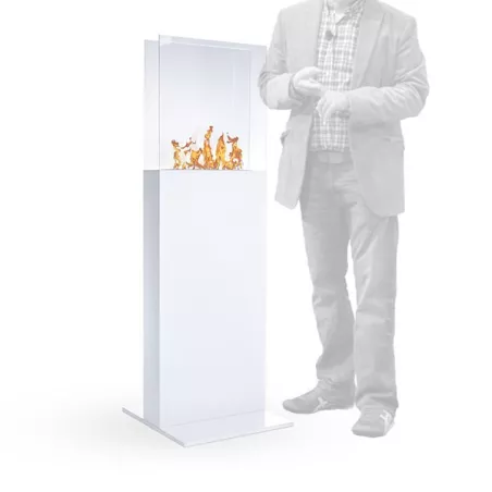 Caminetto a etanolo a torre, 45 x 45 x 135 cm Colore Bianco