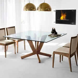 Caminetto nero a parete Fireglass