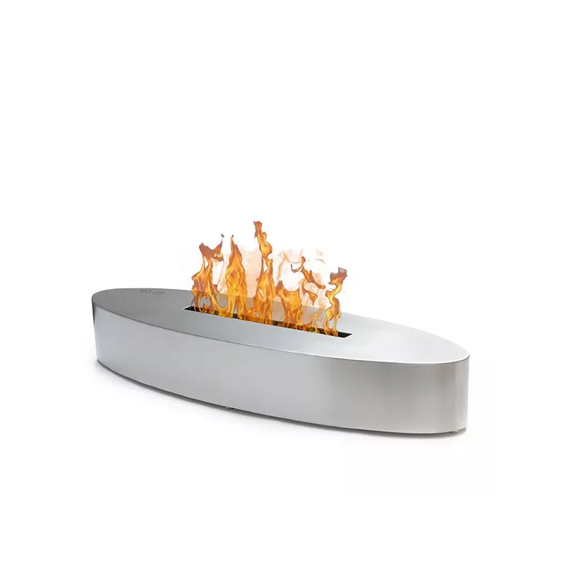 Caminetto organico freestanding Cambridge : Wikao Colore Acciaio inox spazzolato