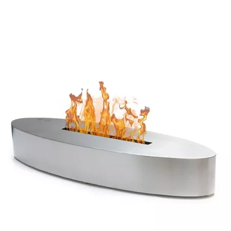 Caminetto organico freestanding Cambridge : Wikao Colore Acciaio inox spazzolato