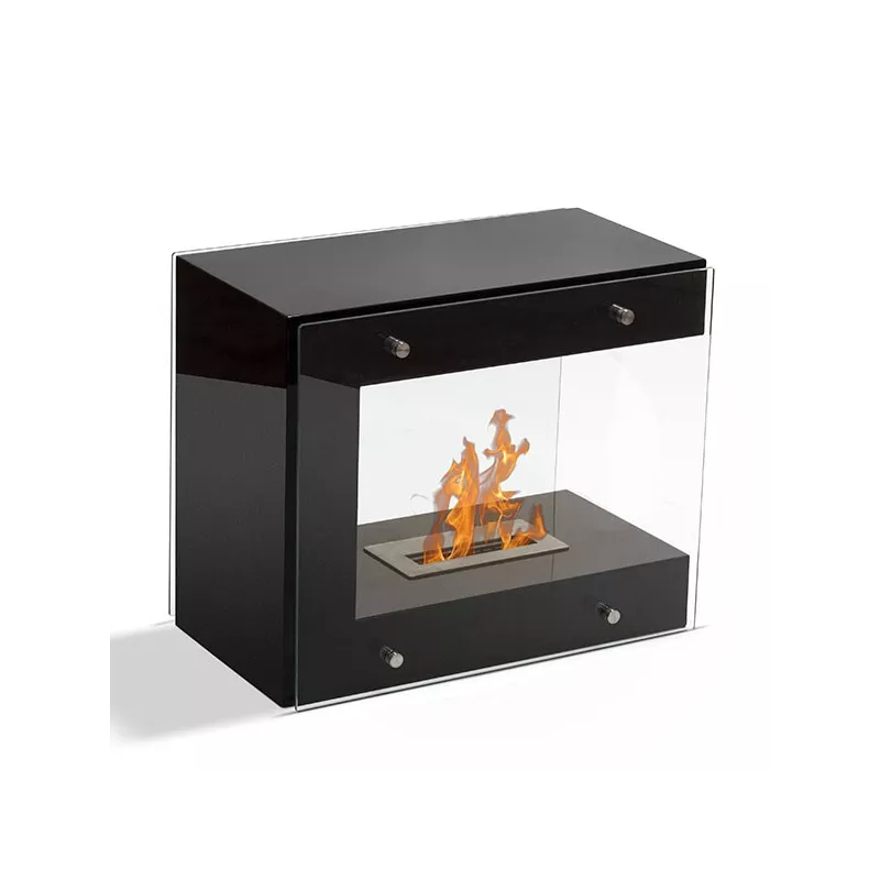 Caminetto di design a etanolo da pavimento Torino Colore Nero