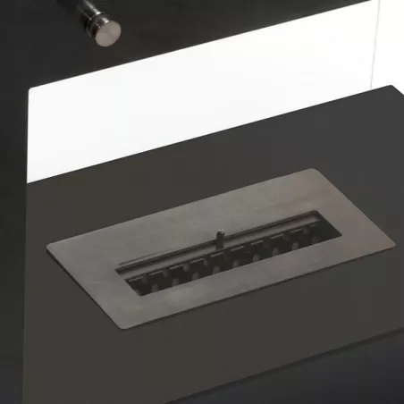 Caminetto di design a etanolo da pavimento Torino Colore Nero
