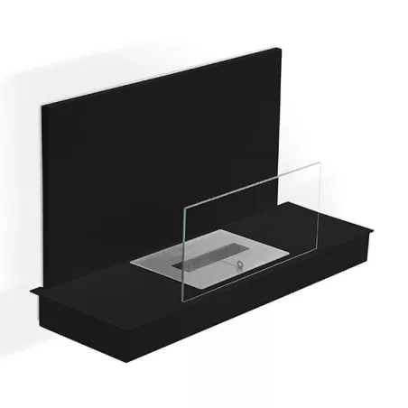 Caminetto a etanolo Oslo XL a parete o a libera installazione Colore Nero