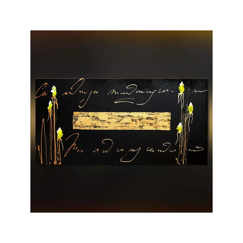 Scritta in oro e sfondo in ardesia con fiore
