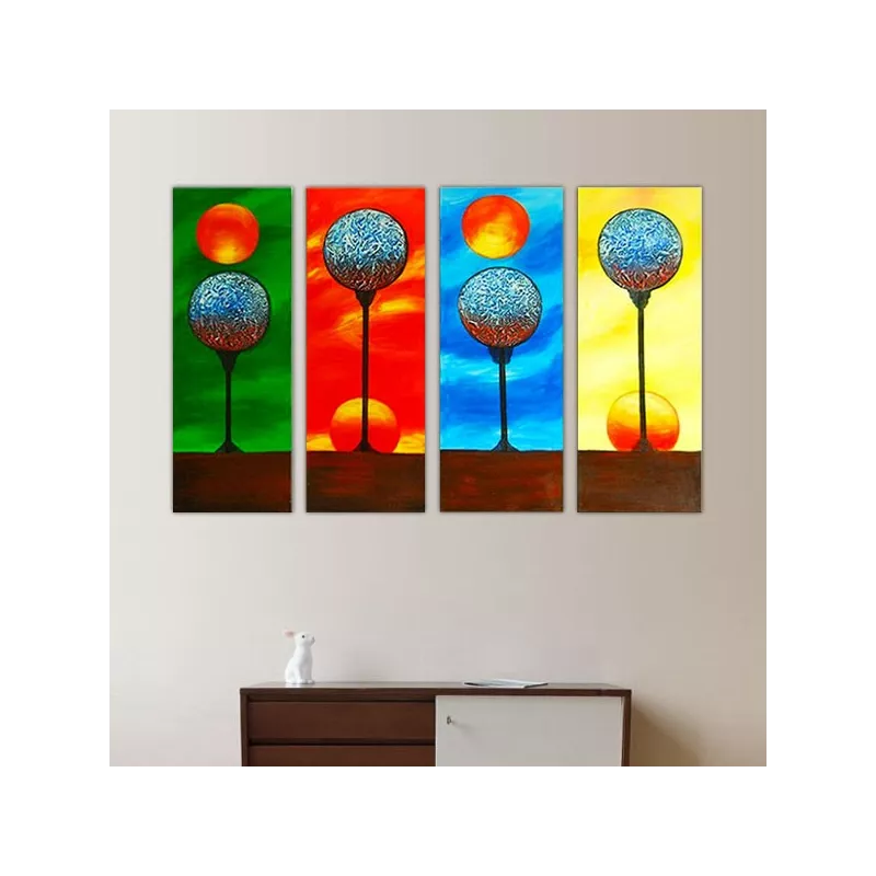 Quadrittico terra e sole, 25x80 cm x4