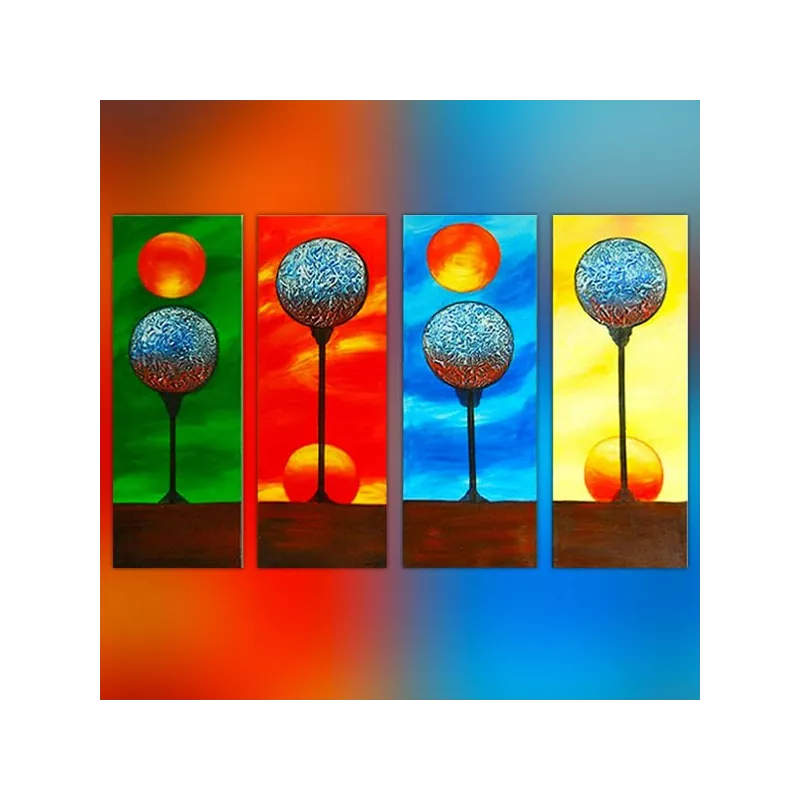 Quadrittico terra e sole, 25x80 cm x4