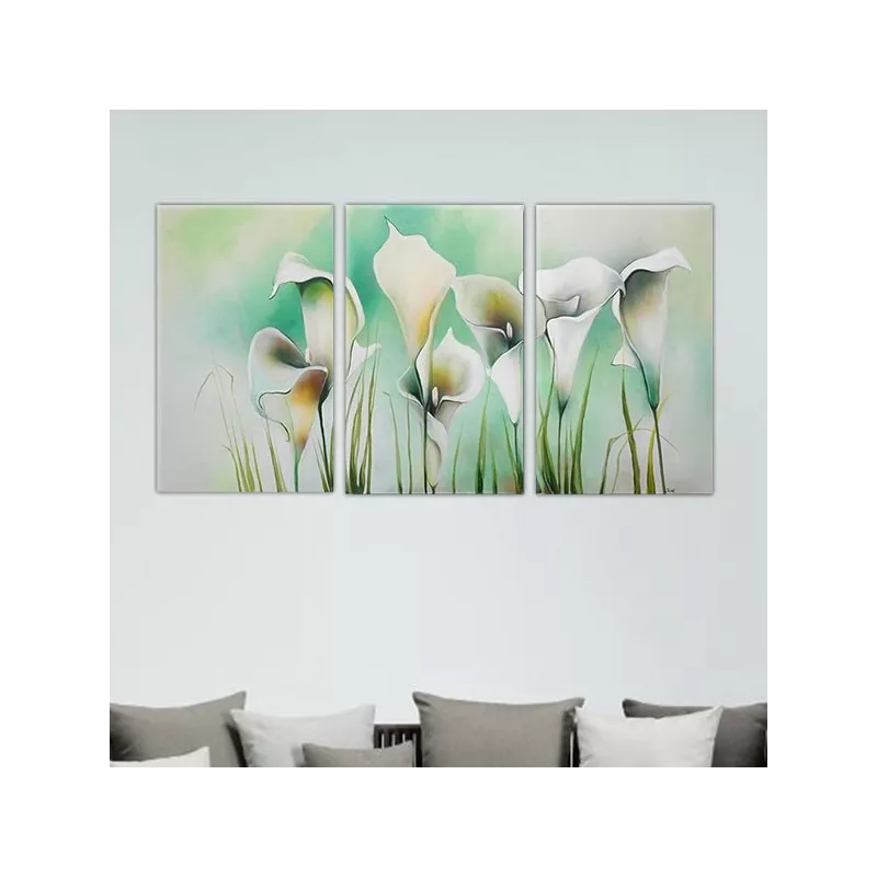 Quadro a tre pannelli con fiori