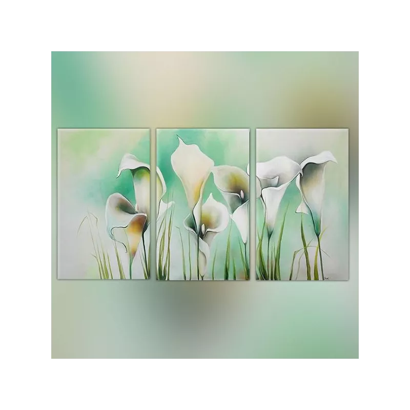 Quadro a tre pannelli con fiori