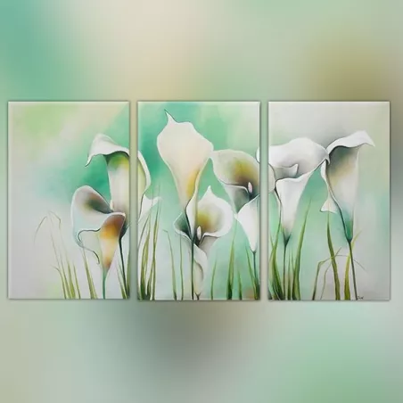 Quadro a tre pannelli con fiori