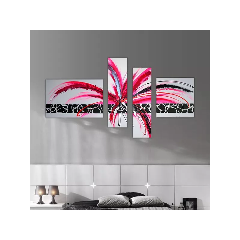 Quadrittico festivo, pittura di colore e movimento