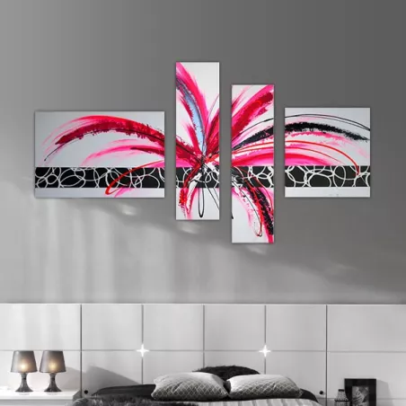 Quadrittico festivo, pittura di colore e movimento