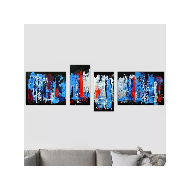 Quadrittico di pop art, stile Rauschenberg