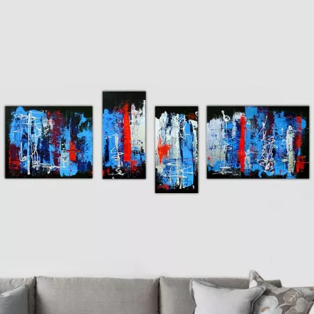 Quadrittico di pop art, stile Rauschenberg