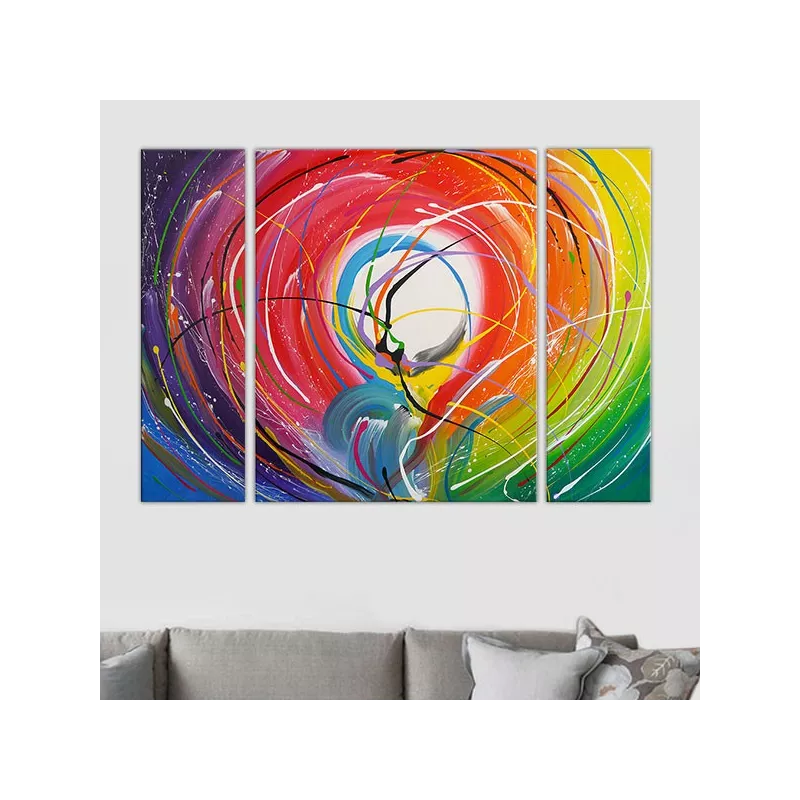 Trittico di colori intensi, vortice di colori