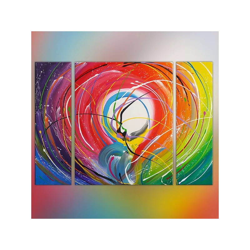 Trittico di colori intensi, vortice di colori