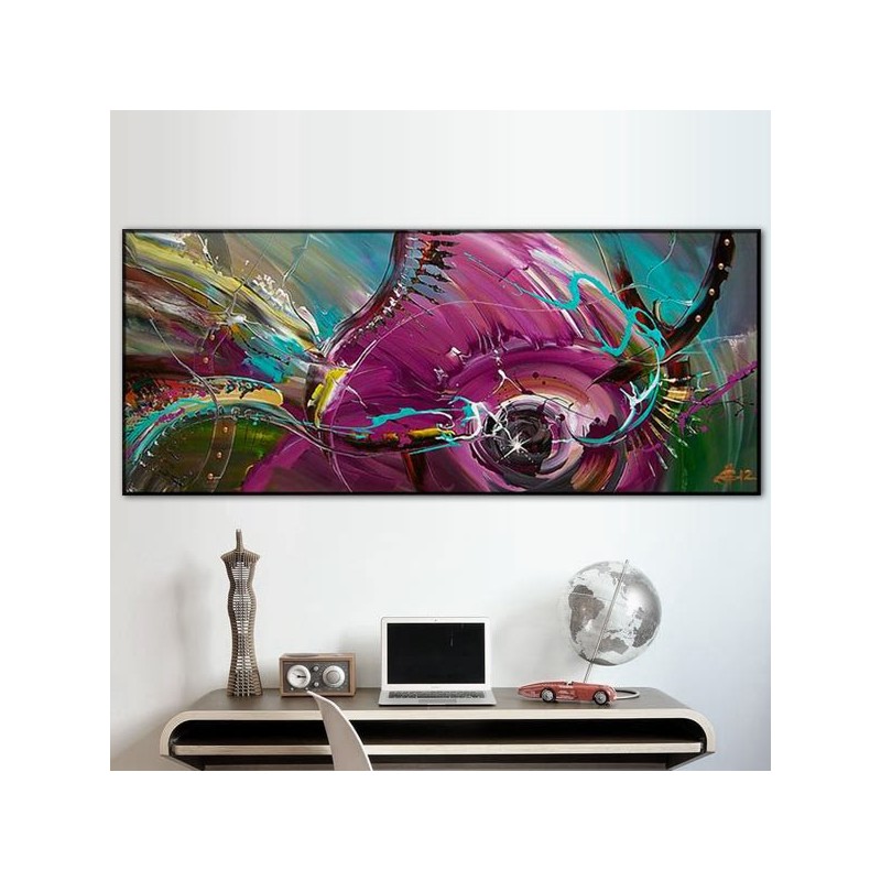 Quadro astratto di un pesce, 60x90 cm.