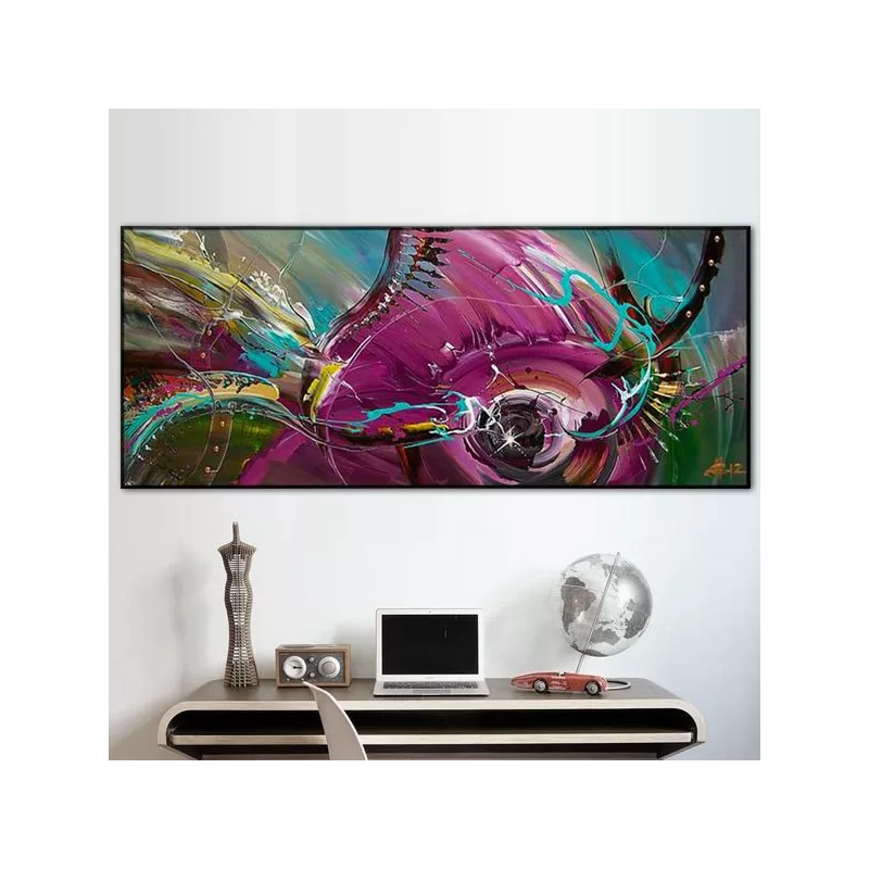 Quadro astratto di un pesce, 60x90 cm.