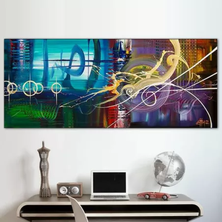 Paesaggio onirico, veduta di un sogno in un dipinto, 60x90 cm
