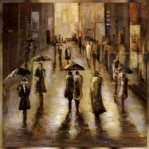 Pittura contemporanea pioggia sulla città 101 x 101