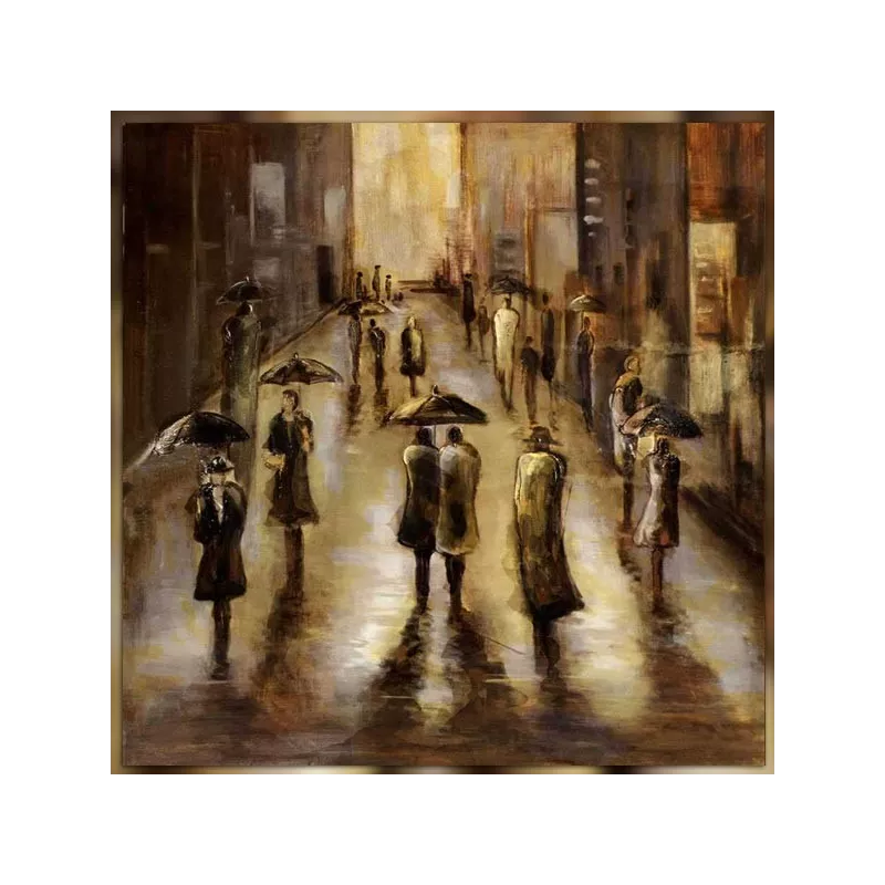 Pittura contemporanea pioggia sulla città 101 x 101