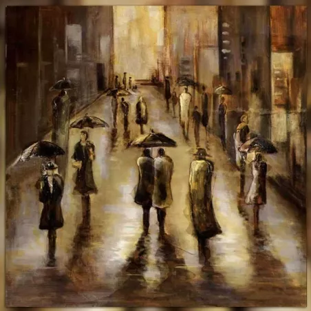 Pittura contemporanea pioggia sulla città 101 x 101