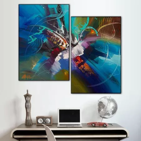 Dittico blu 50x70 cm