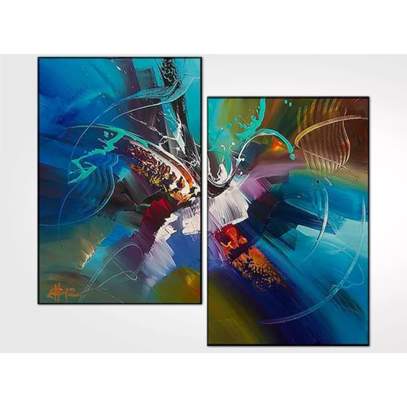 Dittico blu 50x70 cm