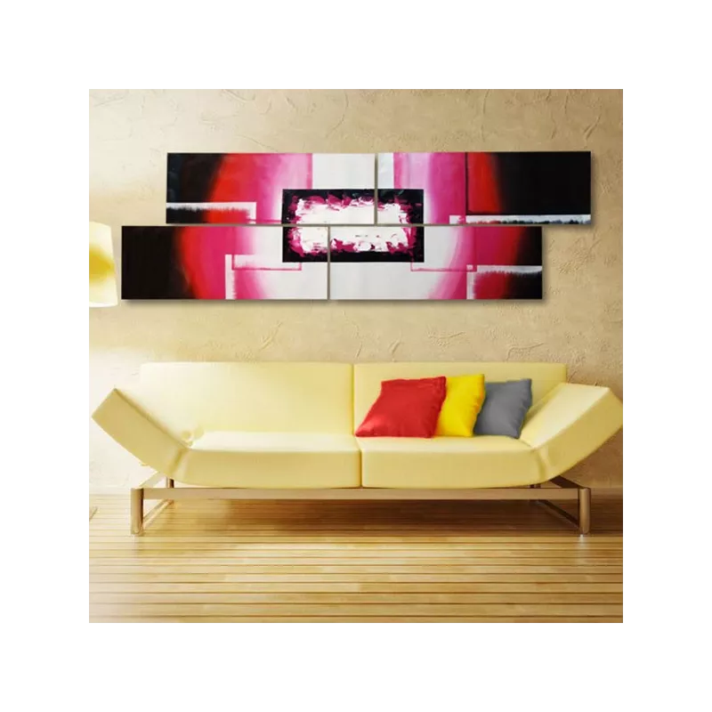 Pittura rosa su trittico