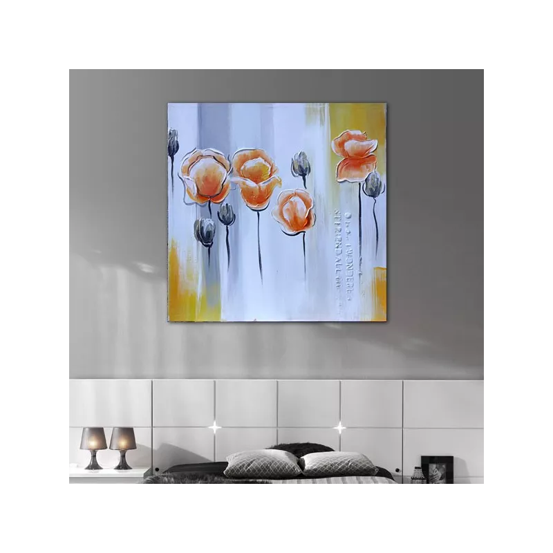 Pittura floreale quadrata, toni pastello