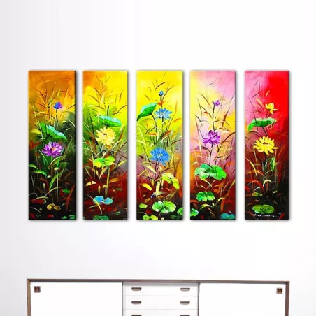 Quadro d'autunno, il lago e le ninfee