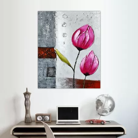 Pittura floreale, tulipani colorati