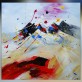 Quadro di montagna, composizione naïf 60x60cm