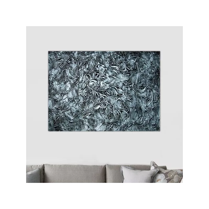 Pittura a rilievo argentata, tela argentata 60x90 cm