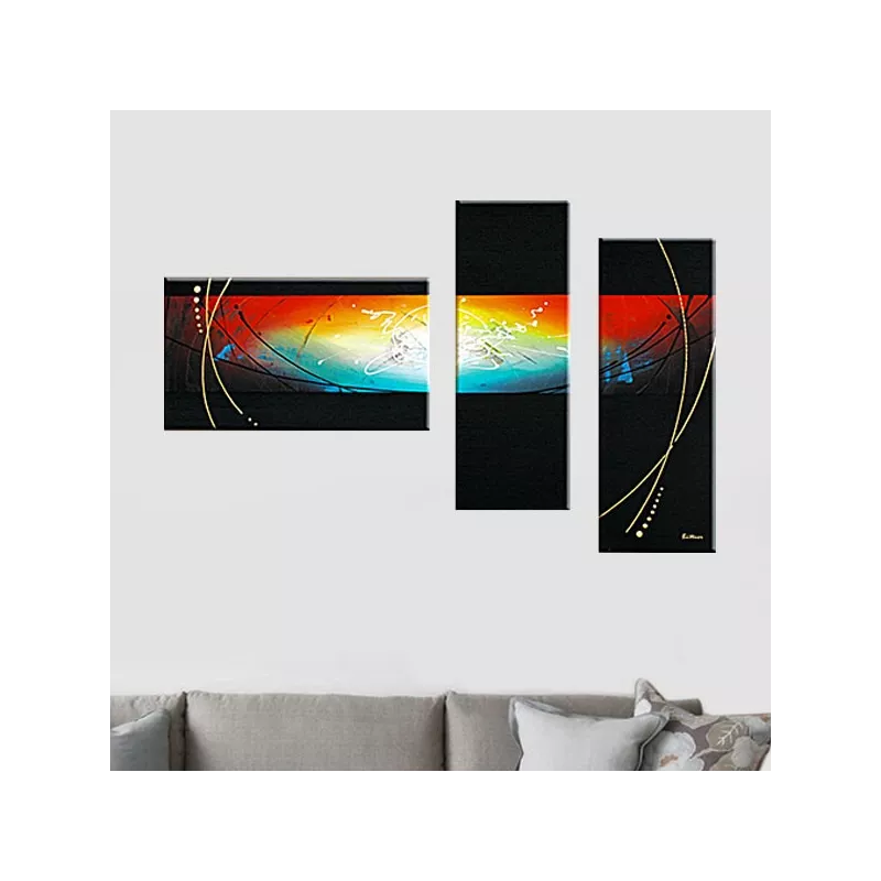 Trittico pianeta, universo pittura