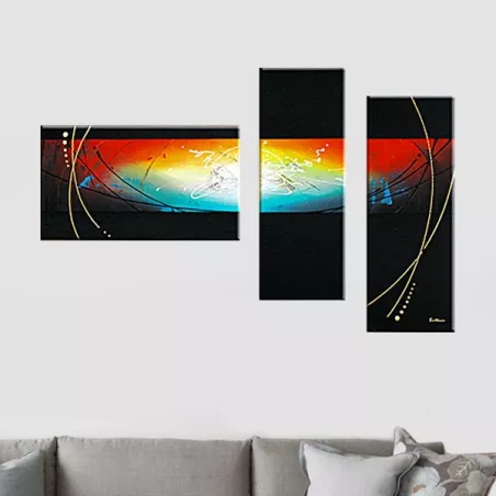 Trittico pianeta, universo pittura