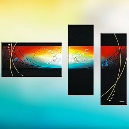 Trittico pianeta, universo pittura