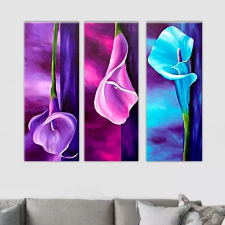 Trittico fiore amarillys, 30x80cmx3