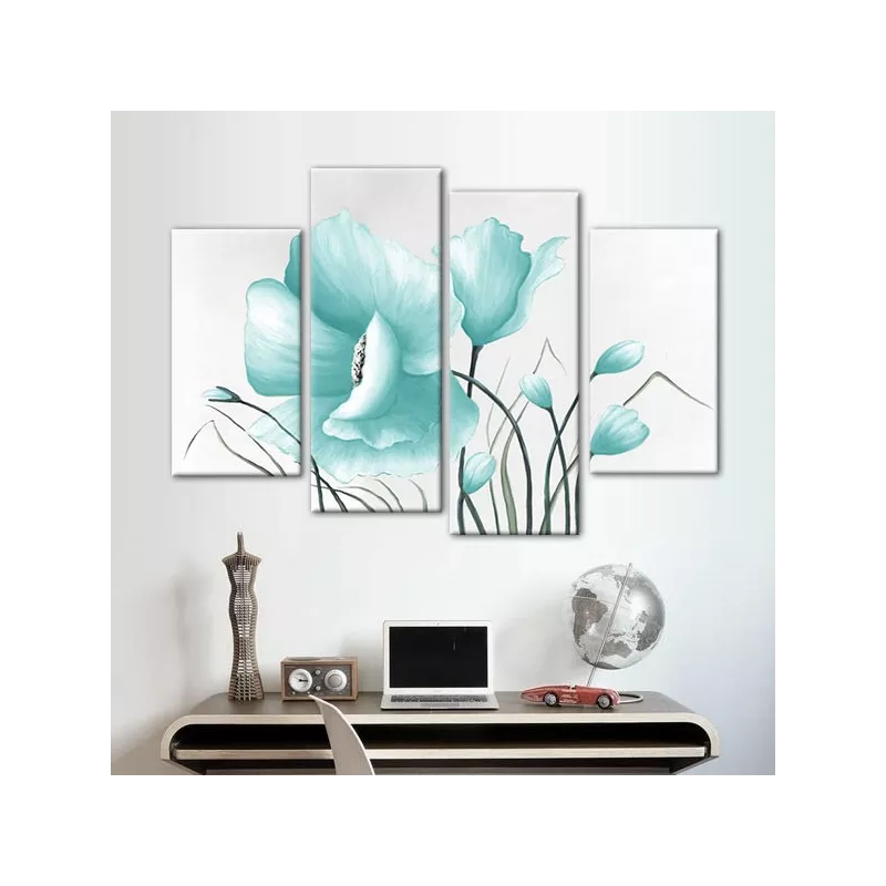 Struttura a 4 pannelli con fiori