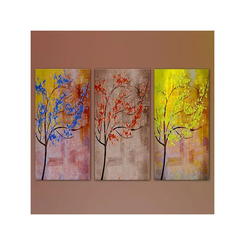 Trittico di alberi colorati